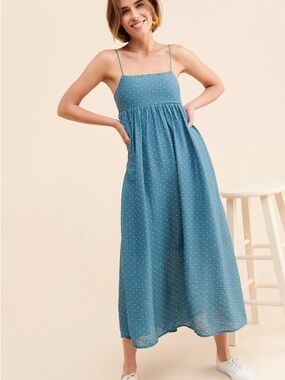 moon river swiss dot maxi dress